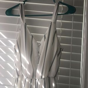 Black and white striped romper